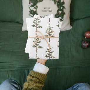 Moderne Waterverf kerstboompijn Inpakpapier Vel