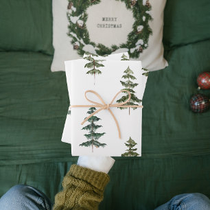 Moderne Waterverf kerstboompijn Inpakpapier Vel