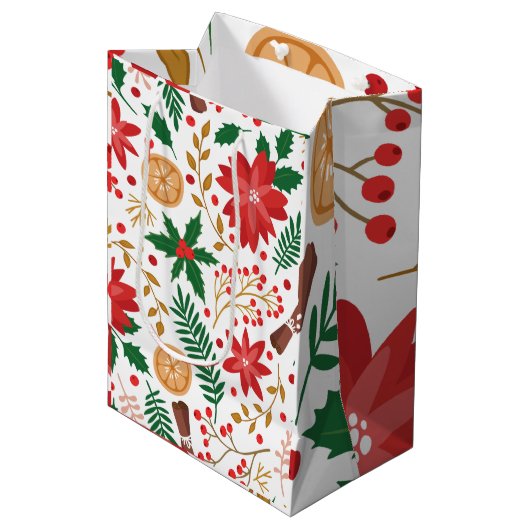 Moderne Waterverf kerstboompijn Medium Cadeauzakje (Voorkant Gekanteld)