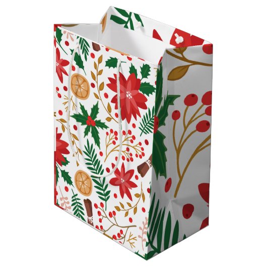 Moderne Waterverf kerstboompijn Medium Cadeauzakje (Achterkant Gekanteld)