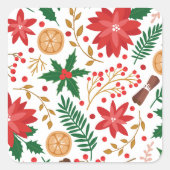 Moderne Waterverf kerstboompijn Vierkante Sticker (Voorkant)