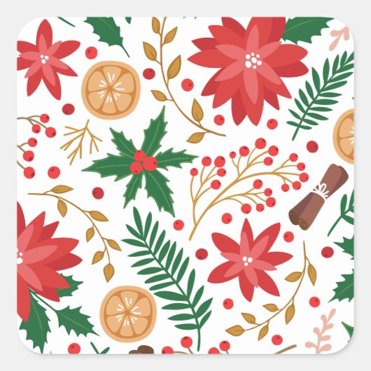 Moderne Waterverf kerstboompijn Vierkante Sticker (Voorkant)