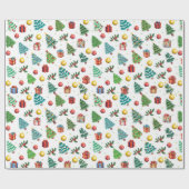 Moderne Waterverf kerstcadeaus Green Tree Cadeaupapier (Vlak)