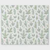 Moderne Waterverf kerstdennenbladeren Cadeaupapier (Vlak)