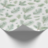 Moderne Waterverf kerstdennenbladeren Cadeaupapier (Hoek)