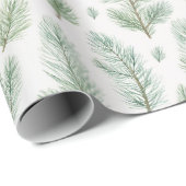 Moderne Waterverf kerstdennenbladeren Cadeaupapier (Rol Hoek)