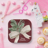 Moderne Waterverf kerstgroen Papieren Bordje (Feest)