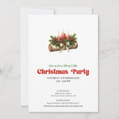 Moderne Waterverf Kerstkaarsen Uitnodiging (Voorkant)