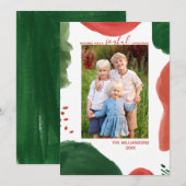 Moderne Waterverf kerstkaart (Voorkant / Achterkant)