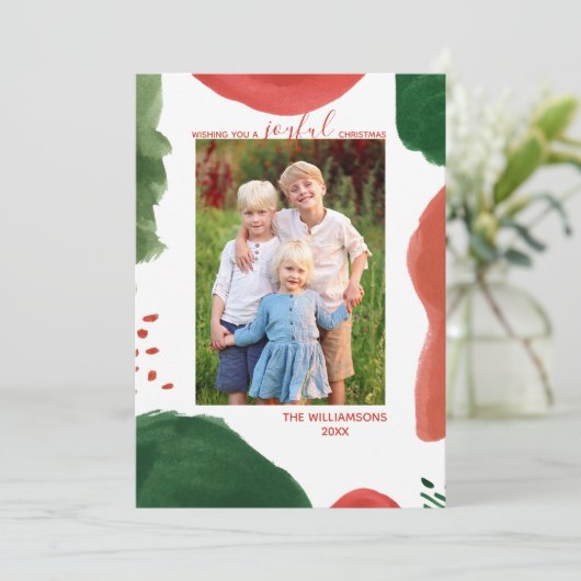 Moderne Waterverf kerstkaart (Staand voorkant)