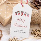 Moderne Waterverf kerstkous vakantie Cadeaulabel