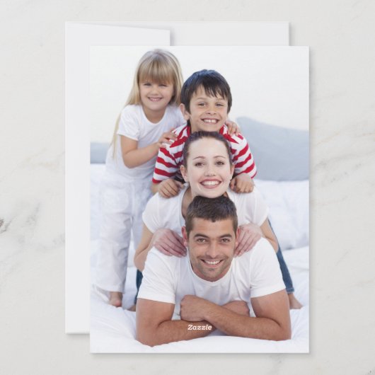 Moderne Waterverf Kerstkrans Foto Feestdagenkaart (Achterkant)