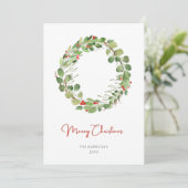 Moderne Waterverf kerstmis Feestdagenkaart (Staand voorkant)