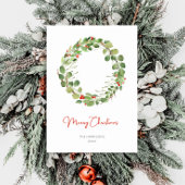 Moderne Waterverf kerstmis Feestdagenkaart