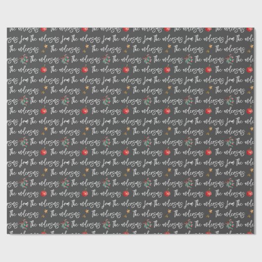 Moderne Waterverf kerstpatroon aangepaste familie Cadeaupapier (Vlak)