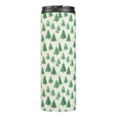 Moderne Waterverf kerstpijnbomen naadloos Thermosbeker (Achterkant)