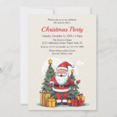 Moderne Waterverf kerstvakantie feestje Kaart (Voorkant)