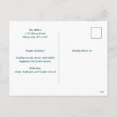 Moderne Waterverf Kerstvreugde Botanische krans Feestdagenkaart (Achterkant)