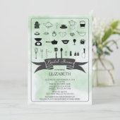 Moderne Waterverf keuken-bridale doucheuitnodiging Kaart (Staand voorkant)