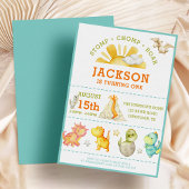 Moderne Waterverf Kinder Dinosaurus 1e Verjaardag Kaart