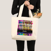 Moderne waterverf kleurenpaletkunstenaar grote tote bag (Voorkant (product))