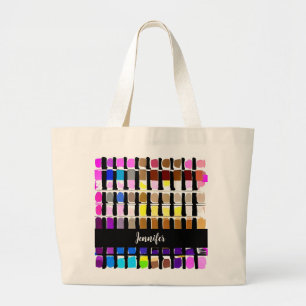 Moderne waterverf kleurenpaletkunstenaar grote tote bag