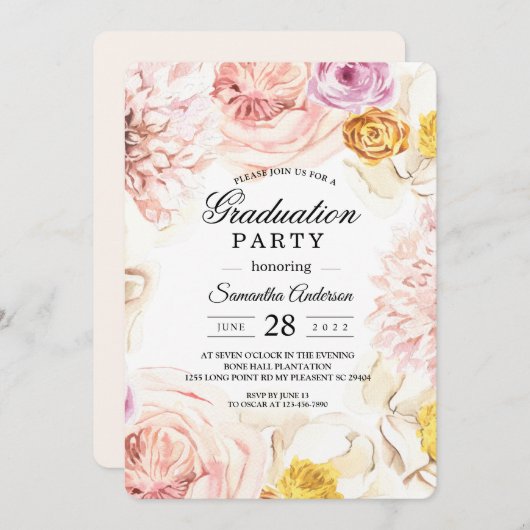 Moderne Waterverf kleurrijk Lijst Kaart (Voorkant / Achterkant)