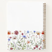 Moderne Waterverf Kleurrijk Wildflower Receptenboe Notitieboek (Achterkant)