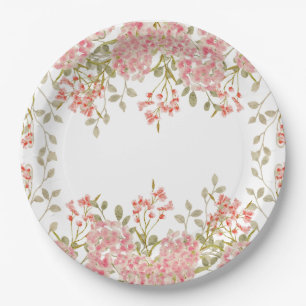 Moderne waterverf kleurrijke Bloemen & personalise Papieren Bordje