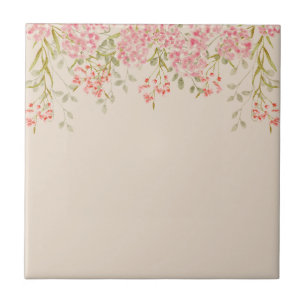 Moderne waterverf kleurrijke Bloemen & personalise Tegeltje