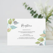Moderne Waterverf Kleurrijke Leaf Wedding Receptie Informatiekaartje (Staand voorkant)