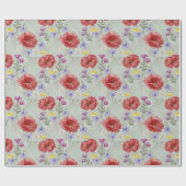 Moderne Waterverf Kleurrijke Wildflower Pattern Cadeaupapier (Vlak)