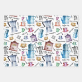 Moderne  Waterverf koffieespressopotten Inpakpapier Vel (Voorkant)