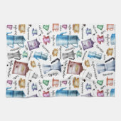 Moderne Waterverf koffieespressopotten Theedoek (Horizontaal)