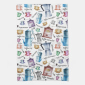 Moderne Waterverf koffieespressopotten Theedoek (Verticaal)