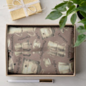 Moderne Waterverf koffiepotten bruin Tissuepapier (Geschenk)
