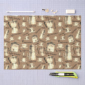 Moderne Waterverf koffiepotten bruin Tissuepapier (Craft)