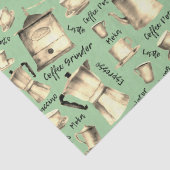 Moderne Waterverf koffiepotten Sage Tissuepapier (Detail)