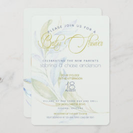 Moderne Waterverf koppels Baby shower Kaart