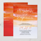 Moderne waterverf koppels doucheuitnodigingen kaart (Voorkant / Achterkant)