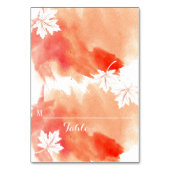 Moderne waterverf koraal bruiloft plaats kaart (Voorkant)