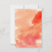 Moderne waterverf koraal perzik bruiloft RSVP antw Kaartje (Achterkant)