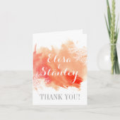 Moderne waterverf koraalrif bruiloft Bedankt (Voorkant)