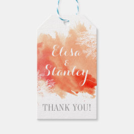 Moderne waterverf koraalrif bruiloft Bedankt Cadeaulabel