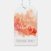 Moderne waterverf koraalrif bruiloft Bedankt Cadeaulabel (Achterkant)