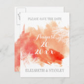 Moderne waterverf koraalrif bruiloft Bewaar datum Aankondigingskaart (Voorkant / Achterkant)