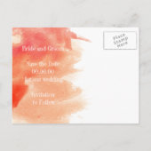 Moderne waterverf koraalrif bruiloft Bewaar datum Aankondigingskaart (Achterkant)