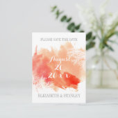 Moderne waterverf koraalrif bruiloft Bewaar datum Aankondigingskaart (Staand voorkant)