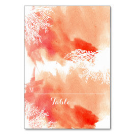 Moderne waterverf koraalrif bruiloft plaats kaart