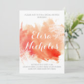 Moderne waterverf koraalrif bruiloft vrijgezellenf kaart (Staand voorkant)